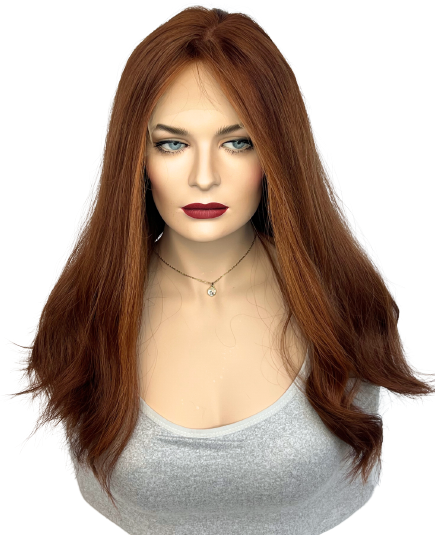 Front view
Shows dimensional red with highlights in indoor lighting