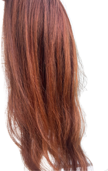 Copper Sunset topper front view - auburn copper tones