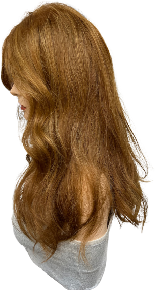Autumn Fire wig side profile - natural fall tones