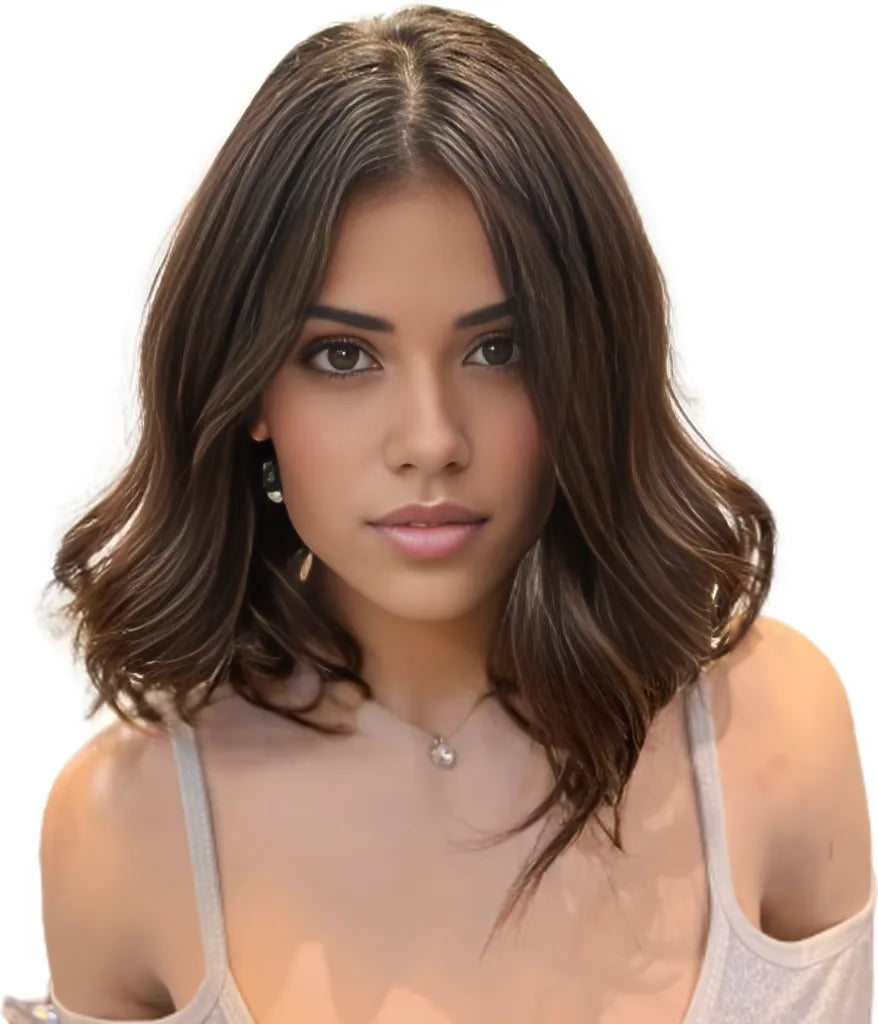 Rich Espresso Human Hair Wig - 14" Premium Lace Front for Women | Hair Loss