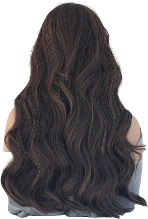 Back view
22-inch length premium hair